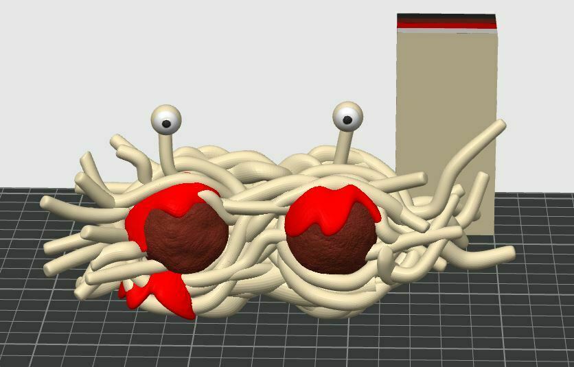 fliegend Spaghetti Monster Aktualisiert detailliert 3D print model - Mito3D