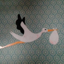 flying stork baby newborn birth 3d print model - Mito3D