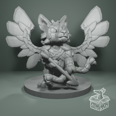 flying wolf archer stone tribe game guardian sentinel warrior bow arrow animal wing rock gem jewel rpg miniature tabletop character 3d print model - Mito3D