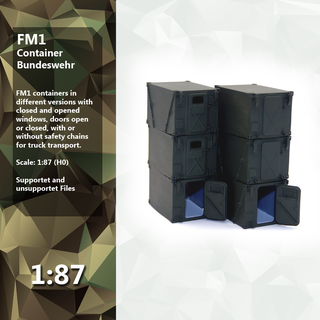 fm1 container 1 87 german armed forces highpoly-scalable Game h0 1:87 federal fm2 military type 2 transportation 3d print model - Mito3D
