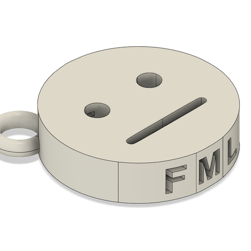 fml emoji keychain print friendly fashion 3D print model - Mito3D