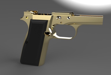 fn browning power grip Gadget hi mk1 gun pistol weapon firearm 3d print model - Mito3D