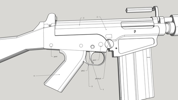 fn fal apuntalar pistola rodesiano 3d print model - Mito3D