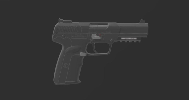 fn solido modello pistola arma fuoco video gioco Basso poli 3d herstal five seven 57x28 proiettile 3d print model - Mito3D