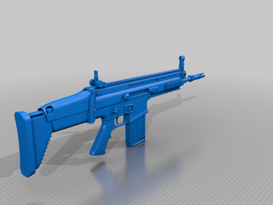 fn mk-17 scar-h cqc variant blue gun red training art 11 1to1 1to1scale herstal scar guns mk17 rifle h l models art 3d print model - Mito3D