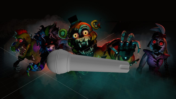 fnaf geceler Freddy'nin mikrofon fna beşgeceatfreddy Freddy gece bonnie kurnaz Chica korku cadılar bayramı yardımsever yemek Kostüm oyunu Toplamak kült yakın 3d print model - Mito3D