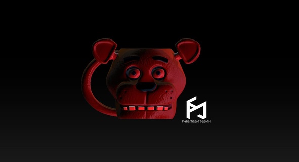 fnaf five nights freddy's mug Art at freddy animatronics subliplast 3d print model - Mito3D
