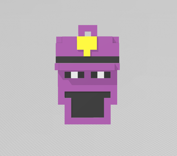 fnaf purple guy head keychain 3d print model - Mito3D