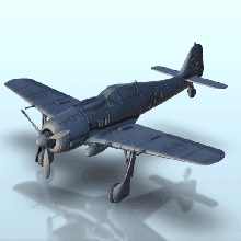 focke-wulf fw 190 - ww2 german germany luftwaffe flames war bolt action 15mm 20mm 25mm 28mm 32mm 3d print model - Mito3D