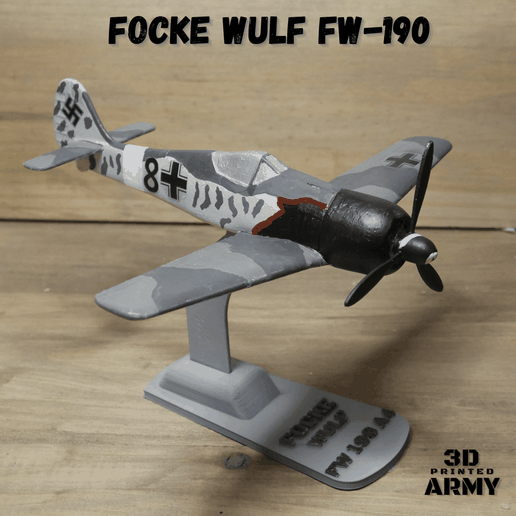 focke lobo fw 190 a4 artilugio avion avión ww2 fw190 Luftwaffe modelo escala messerschmidt guerra 3D print model - Mito3D