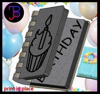 foldable book - happy birthday print place jb25 gift joy easy surprise egg 3d print model - Mito3D