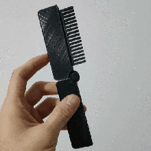 foldable comb portable 3d print model - Mito3D