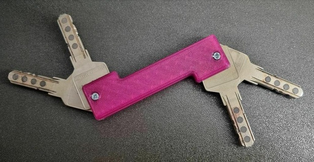 foldable key holder four magnetic keys keyholder knife mount organizer swiss army organization 3d print model - Mito3D