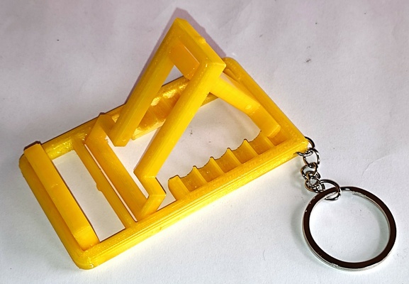 foldable phone holder key ring type print in place support telephone flexi mobile accessory school education 3d print model - Mito3D