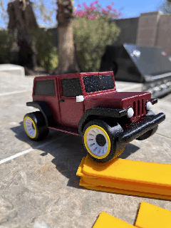 foldable road 4x4 rock crawler truck print place jeep supports offroad kids toys side 3d print model - Mito3D