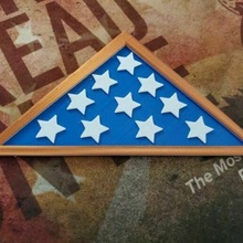 piegato americano bandiera americana cartello 3d print model - Mito3D