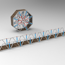 folded bridge pneumatic cylinders architecture toy 360 civil 3d print model - Mito3D