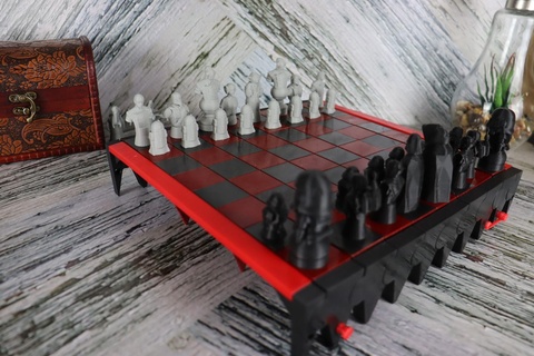 plegable ajedrez tablero juego impresión sitio doble color 3d print model - Mito3D