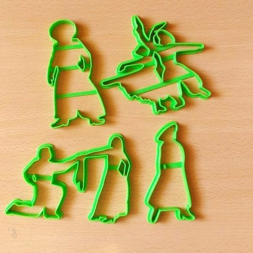 folklore cookie cutter kit x4 set home sharp dance silhouettes dancing couples cutters moulds kitchen design cookies 3D print model - Mito3D