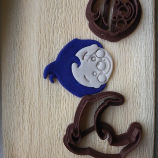 fondant cutter 5 cm plim 2 pieces perfect fit mould cookie pasta american clown 3d print model - Mito3D
