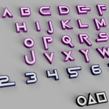 font nameled - squid games alphabet create led lamp netflix ornament modular glue diy 3d print model - Mito3D