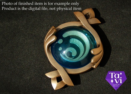 fontaine hydro vision 3d print cosplay stl files focalors archon fontainevision genshin genshinimpact genshinimpactcosplay cosplaycraft 3dmodel 3dprinting resin sla art toy decoration keychain 3d print model - Mito3D