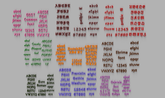 fonts group 1 font text 3d print model - Mito3D