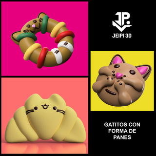 food kittens animated kittens cat pan bread bread bread bread bread food eat cats animated kittens sculpture sculpture toy art toy  3d print model - Mito3D