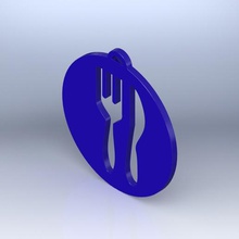 les aliments divers le couteau restaurant anneau porte-clés la cuillère fourche 3d print model - Mito3D