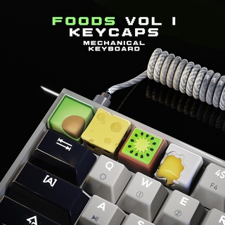 alimentos keycaps vol mecânico teclado abacate tecla stl 3d Comida ovo queijo kiwi fruta cereja mx artesão chave pc 3d print model - Mito3D
