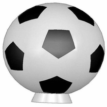 Fußball 2color 3d Ball schwarz Weiß Dualstrusion fussball Dual Pentagone Symmetrie gekürzt Ikosaeder 3d print model - Mito3D