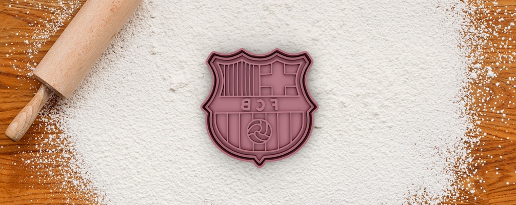 football club barcelone fcb futbol biscuit coupeur coupeurs moule biscuits espagne 3d print model - Mito3D