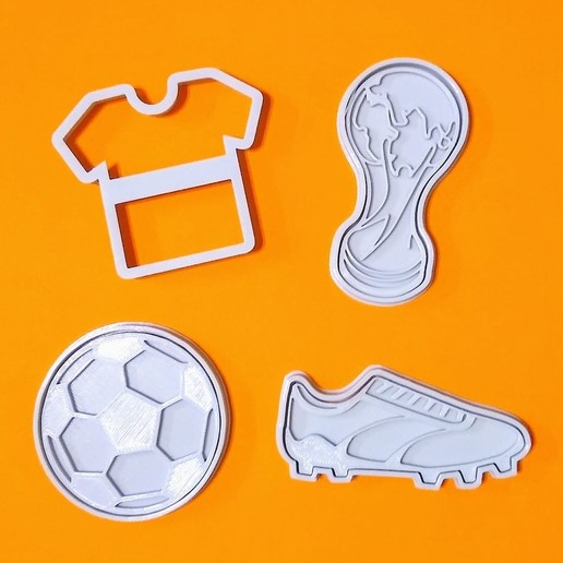 fútbol cortador galletas conjunto 4 futbol camiseta botin barcelona real madrid cookie galleta galletita cortante 3D print model - Mito3D