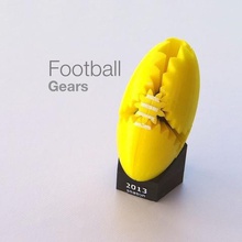 football gears various 3d art gear mashup multi-part openscad parametric rotating toy sport outdoors 3d print model - Mito3D