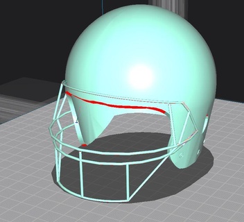 calcio casco americano 3d print model - Mito3D