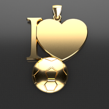 Football amoureux l'amour bijoux cœur Balle sport 3d print model - Mito3D