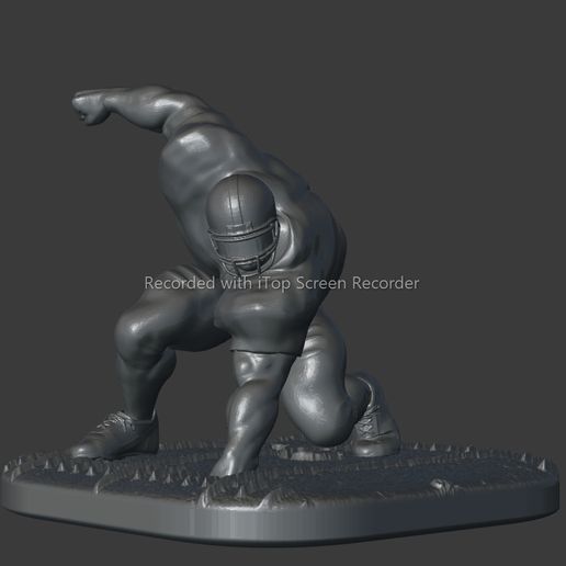 footballer figur+base art football 3D print model - Mito3D