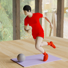 footballer art football game decoration lady girl 3d print model - Mito3D