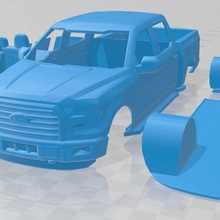 Ford 150 Süper mürettebat taksi xlt 2014 yazdırılabilir araba oyun vücut yuva ölçülü rc miniz hobi mikro 3d print model - Mito3D