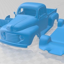 Ford 1 almak 1948 yazdırılabilir kamyonet oyun yuva ölçülü Tamiya rc miniz hobi mikro 3d print model - Mito3D