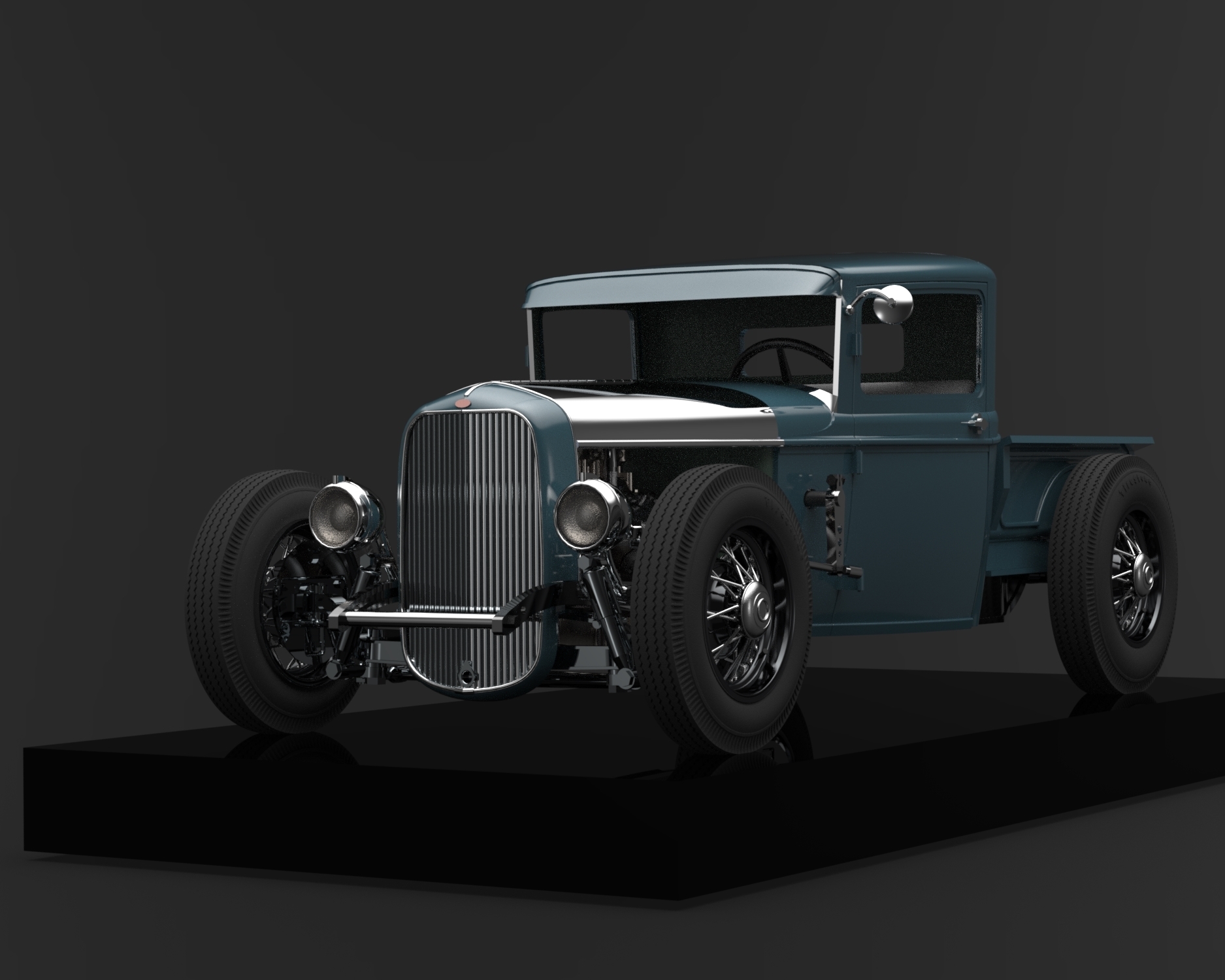 ford 32 pickup scale 1 24 car kit model old mobile hot rod classic wheels coupe 3D print model - Mito3D