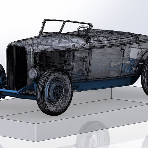 gué 32 roadster échelle 1 24 Douane châssis 3D print model - Mito3D