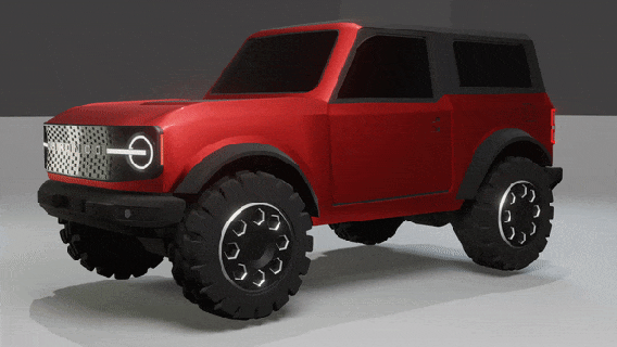 ford bronco 2021 off-road car Game jeep car off-road off road pick up land rover toyota toy car toys 4x4 monster truck all terrain ford  3d print model - Mito3D