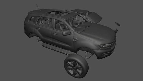 vau esforço 2017 2018 2019 SUV carro veículo Utilitário 4by4 3d imprimível brinquedo realista modelo 3d print model - Mito3D