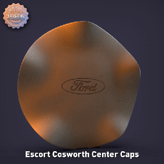 ford escort cosworth centre caps wheel rim racing spare part replacement car 3d print model - Mito3D