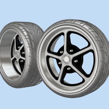 gué f100 70s restomod roue jante pneu Douane bumpside dentelée échelle 1 25 24 18 12 10 3d print model - Mito3D