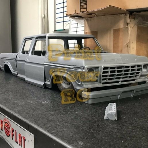 ford f350 1972 dual cab rc corpo architettura salebulding jeep gladiator scx traxxas rc4wd assiale 3D print model - Mito3D