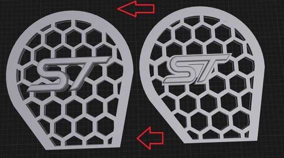 ford focus st grille air filter open 3d print model - Mito3D