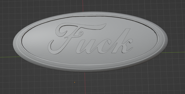 ford fuck oval emblem funny prank replacement 3d print model - Mito3D