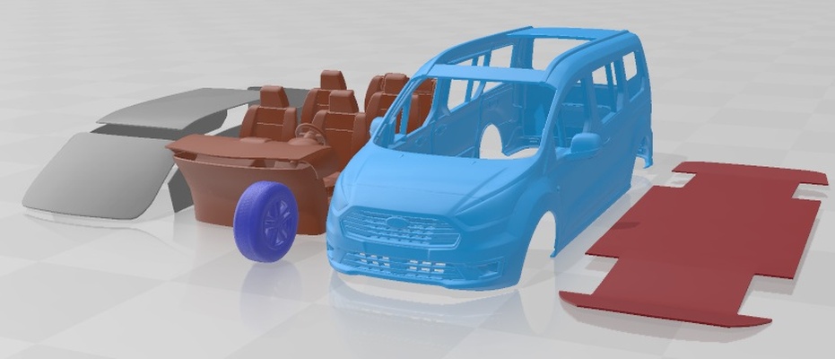 ford büyük tourneo bağlanmak 2020 yazdırılabilir kamyonet oyun yuva ölçülü tamiya rc miniz hobi mikro döküm 3d print model - Mito3D